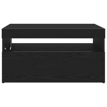TV-Schränke mit LED-Lichtern 2 Stück Schwarz Eiche 75x35x40 cm Holzwerkstoff