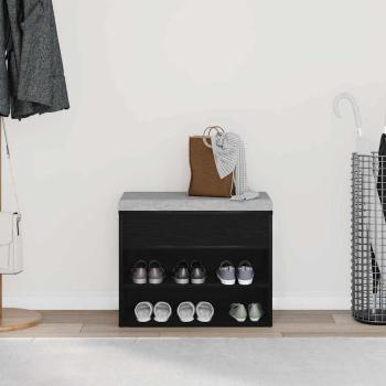 Flurbank Schwarz Eiche 60x30x45 cm Holzwerkstoff