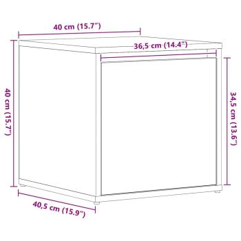 Box Drawer Schwarz Eiche 40,5x40x40 cm Holzwerkstoff