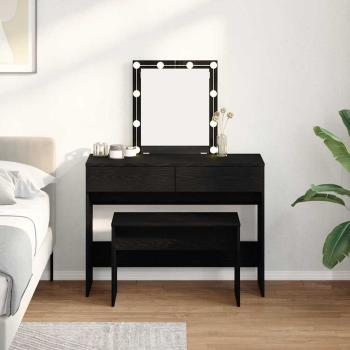 ARDEBO.de - Dressing Stool Schwarze Eiche 70x35x45 cm MDF