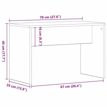 Kleiderhocker Schwarz Eichen-Optik 70 x 35 x 45 cm