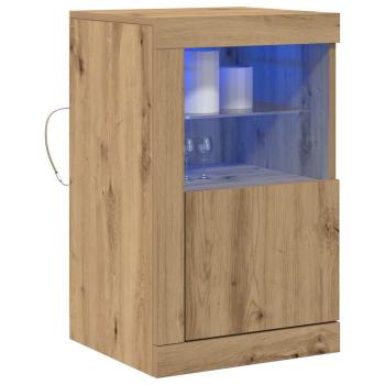 Seitenschränke mit LED-Lichtern 2 Stück Artisan Eiche 41x37x67 cm