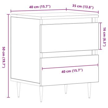 Nachttisch Schwarz Eiche 40x35x50 cm Holzwerkstoff