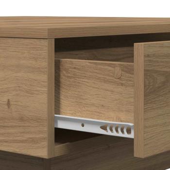 Couchtisch Eiche Furnier, MDF 90 x 90 x 28 cm Aufbewahrung