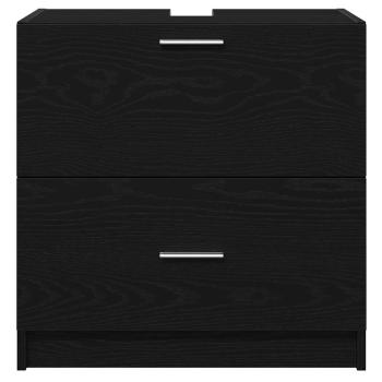 Waschbeckenunterschrank Schwarz Eiche 59x37x59 cm Ingenieurholz