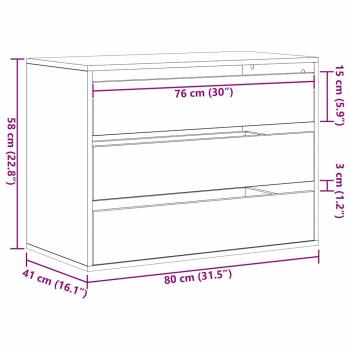 Eckkommode Schwarz Eiche 80x41x58 cm Holzwerkstoff