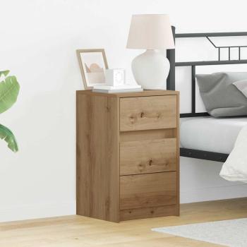 ARDEBO.de - Nachttisch mit LED-Lichtern Artisan Eiche Spanplatte