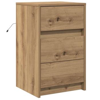 Nachttisch mit LED-Lichtern Artisan Eiche Spanplatte