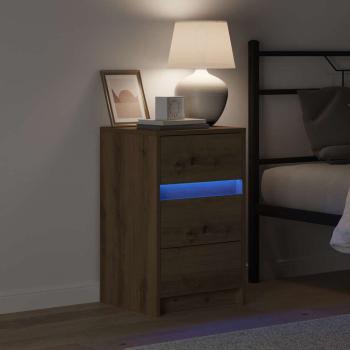 Nachttisch mit LED-Lichtern Artisan Eiche Spanplatte