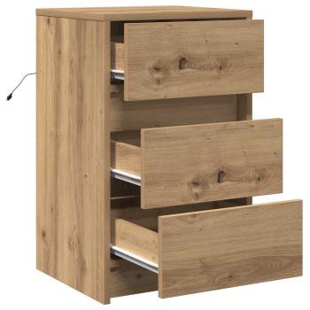 Nachttisch mit LED-Lichtern Artisan Eiche Spanplatte