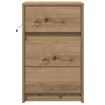 Nachttisch mit LED-Lichtern Artisan Eiche Spanplatte