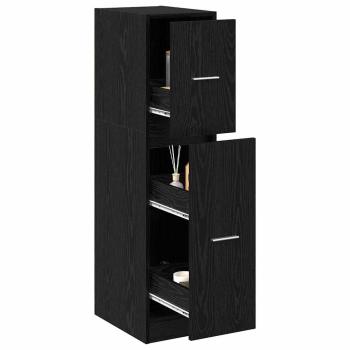 Apotheker Schrank Schwarz Eiche 30x41x118 cm Holzwerkstoff