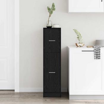 Apotheker Schrank Schwarz Eiche 30x41x118 cm Holzwerkstoff