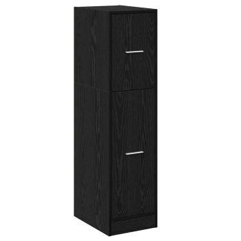 Apotheker Schrank Schwarz Eiche 30x41x118 cm Holzwerkstoff