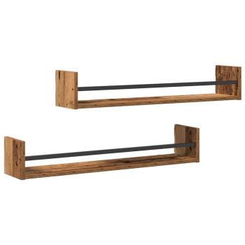 Wandregale 2 Stück Altholz 80x16x14 cm Werkstoff
