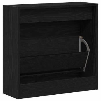 Schuhschrank Schwarz Eiche 60x21x57 cm aus Holzwerkstoff