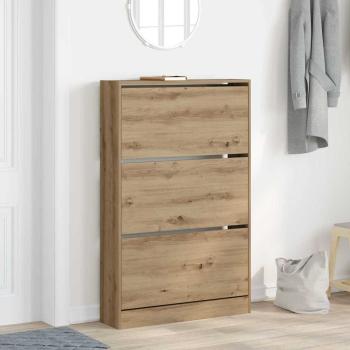 ARDEBO.de - Schuhschrank Artisan Eiche 80x21x125,5 cm Holzwerkstoff