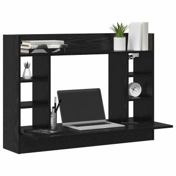 Wandmontierter Schreibtisch Schwarz Eiche 105x48x75 cm Holzwerkstoff