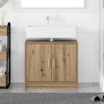 ARDEBO.de - Waschbecken Schrank Massivholz Eiche 63x29x55 cm Holzwerkstoff