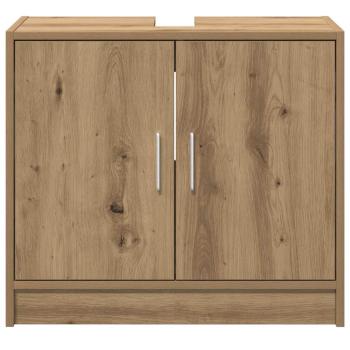 Waschbecken Schrank Massivholz Eiche 63x29x55 cm Holzwerkstoff