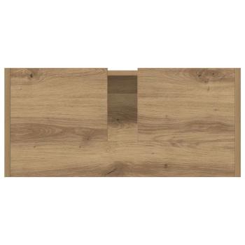Waschbecken Schrank Massivholz Eiche 63x29x55 cm Holzwerkstoff
