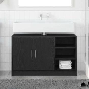 ARDEBO.de - Spülenschrank Schwarz Eiche 90x29x55 cm Holzwerkstoff