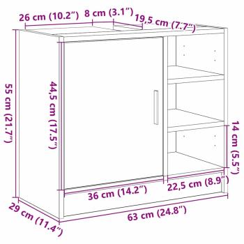 Badezimmerschrank Altholz 63 x 29 x 55 cm Holzwerkstoff