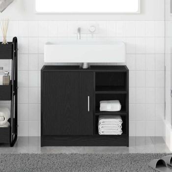 ARDEBO.de - Waschbeckenunterschrank Schwarze Eiche 63x29x55 cm Holzwerkstoff