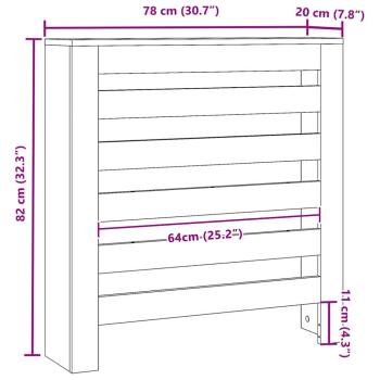 Heizkörperabdeckung Schwarz Eichen-Optik 78 x 20 x 82 cm