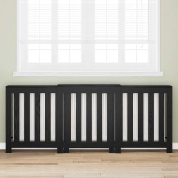 ARDEBO.de - Heizkörperabdeckung Schwarz Eiche 205x21.5x83.5 cm Vorgefertigtes Holz