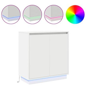 LED Sideboard in Weiß - 71x34.5x75 cm, Hergestellt aus Holzwerkstoff