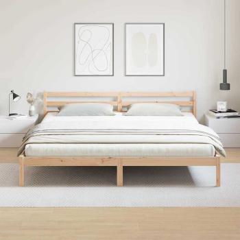 Bettgestell mit Kopfteil 200x220 cm Massivholz Kiefer