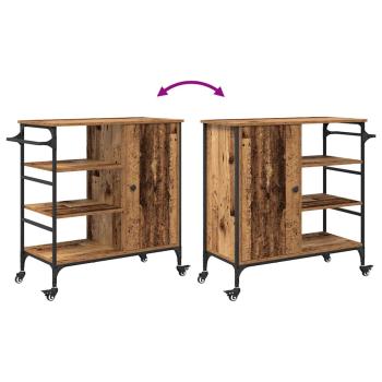 Küchenwagen Altes Holz 87,5x38,5x84,5 cm Ingenieurholz