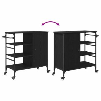 Küchentrolley Schwarze Eiche 87.5x38.5x84.5 cm Holzwerkstoff