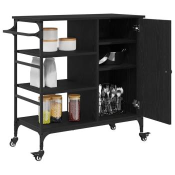 Küchentrolley Schwarze Eiche 87.5x38.5x84.5 cm Holzwerkstoff
