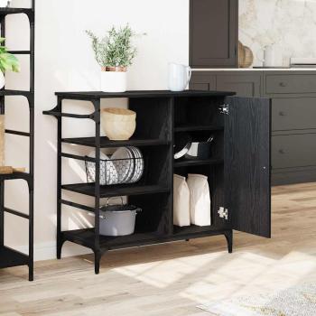 Küchentrolley Schwarze Eiche 87.5x38.5x84.5 cm Holzwerkstoff