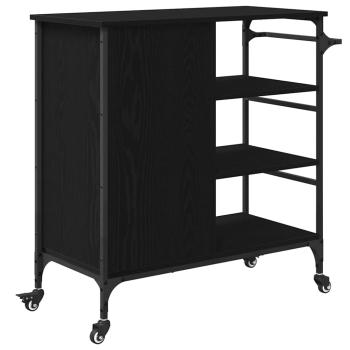 Küchentrolley Schwarze Eiche 87.5x38.5x84.5 cm Holzwerkstoff