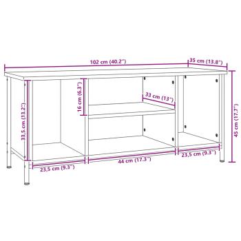 Entertainment Centre Altes Holz Spanplatte, Metall 102 x 35 x 45 cm