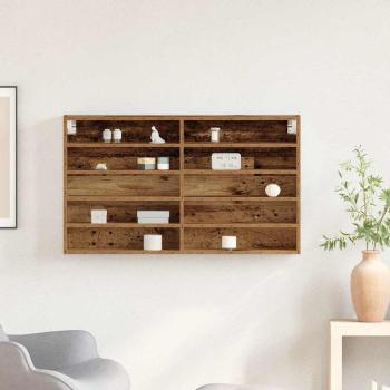 Vitrine Schrank Alte Holz 100x15x58 cm Holzwerkstoff