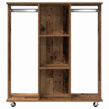 Kleiderschrank mit Rädern Altholz 102x38x110 cm Ingenieurholz