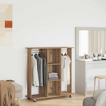 Kleiderschrank mit Rollen Artisan Eiche 102x38x110 cm Holzwerkstoff