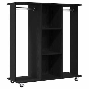Kleiderschrank mit Rollen Schwarz Eiche 102x38x110 cm aus Holzwerkstoff