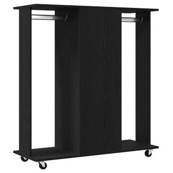 Kleiderschrank mit Rollen Schwarz Eiche 102x38x110 cm aus Holzwerkstoff