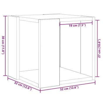 Couchtisch Altes Holz Massives recyceltes Holz 32 x 32 x 30 cm