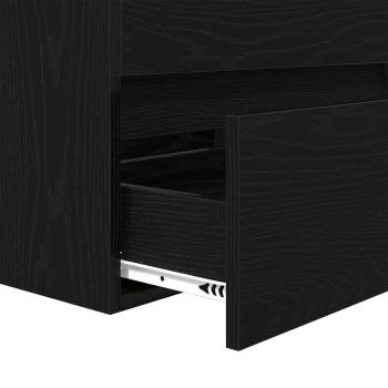 2-teiliges Badezimmermöbel Set Schwarze Eiche Holzwerkstoff