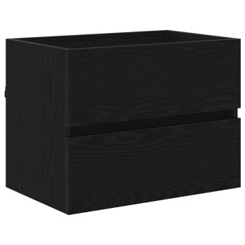 2-teiliges Badezimmermöbel Set Schwarze Eiche Holzwerkstoff
