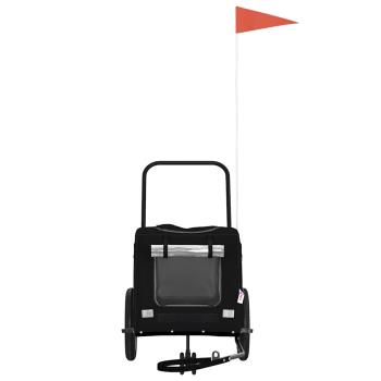 schwarzer Haustierkinderwagen Schwarz Metall, Stoff