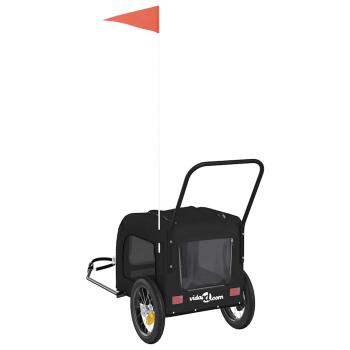 schwarzer Haustierkinderwagen Schwarz Metall, Stoff