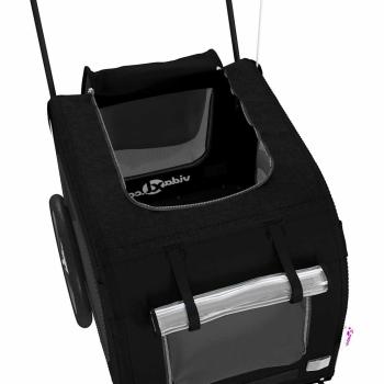 schwarzer Haustierkinderwagen Schwarz Metall, Stoff