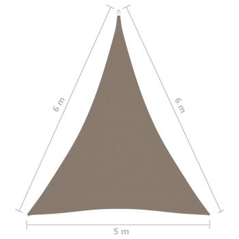 Sonnensegel Oxford-Gewebe Dreieckig 5x6x6 m Taupe